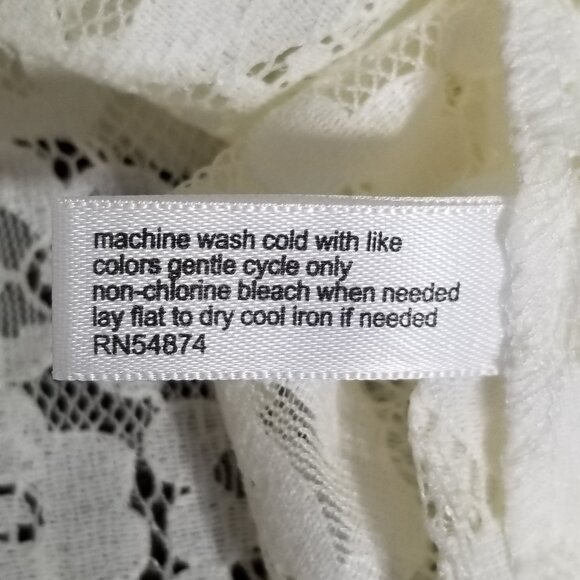 Limited Sheer Lace Blouse Chantilly Womens Top Scalloped Sz XS Floral Ivory NWT - Picture 7 of 8